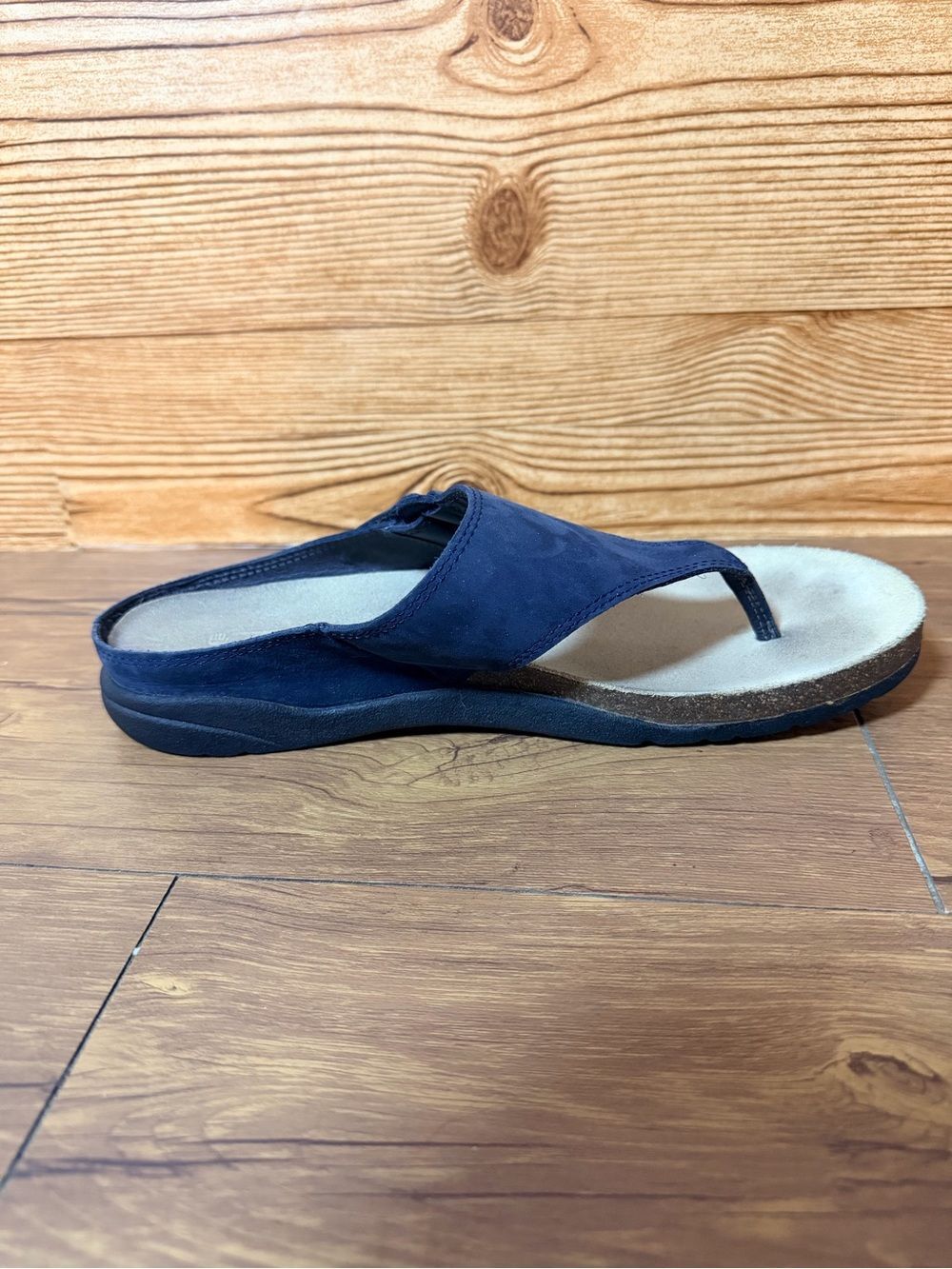 Teva Womens Cork Thong Sandals Size 10 Navy Blue Suede Flip Flops - Picture 9 of 12
